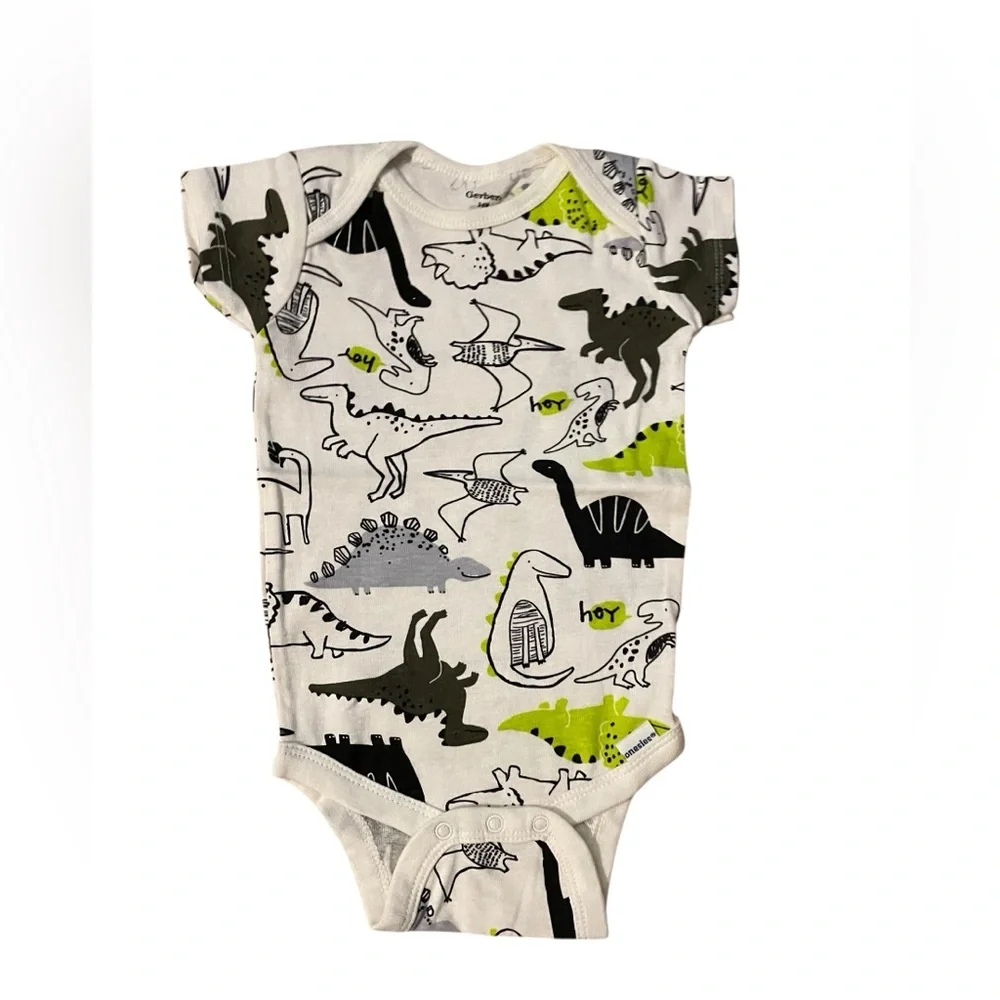 Gerber Onesies 3-Pack NWOT Baby Bodysuits Dinosaur Camo 3-6 Months‎